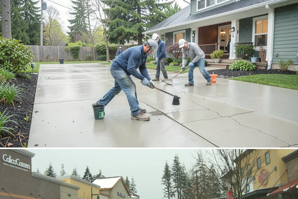 Stem Wall Construction in Mill Creek, Snohomish County, WA - Stem wall pours are scheduled around drier windows and protected from heavy rain so the concrete cures to full strength.