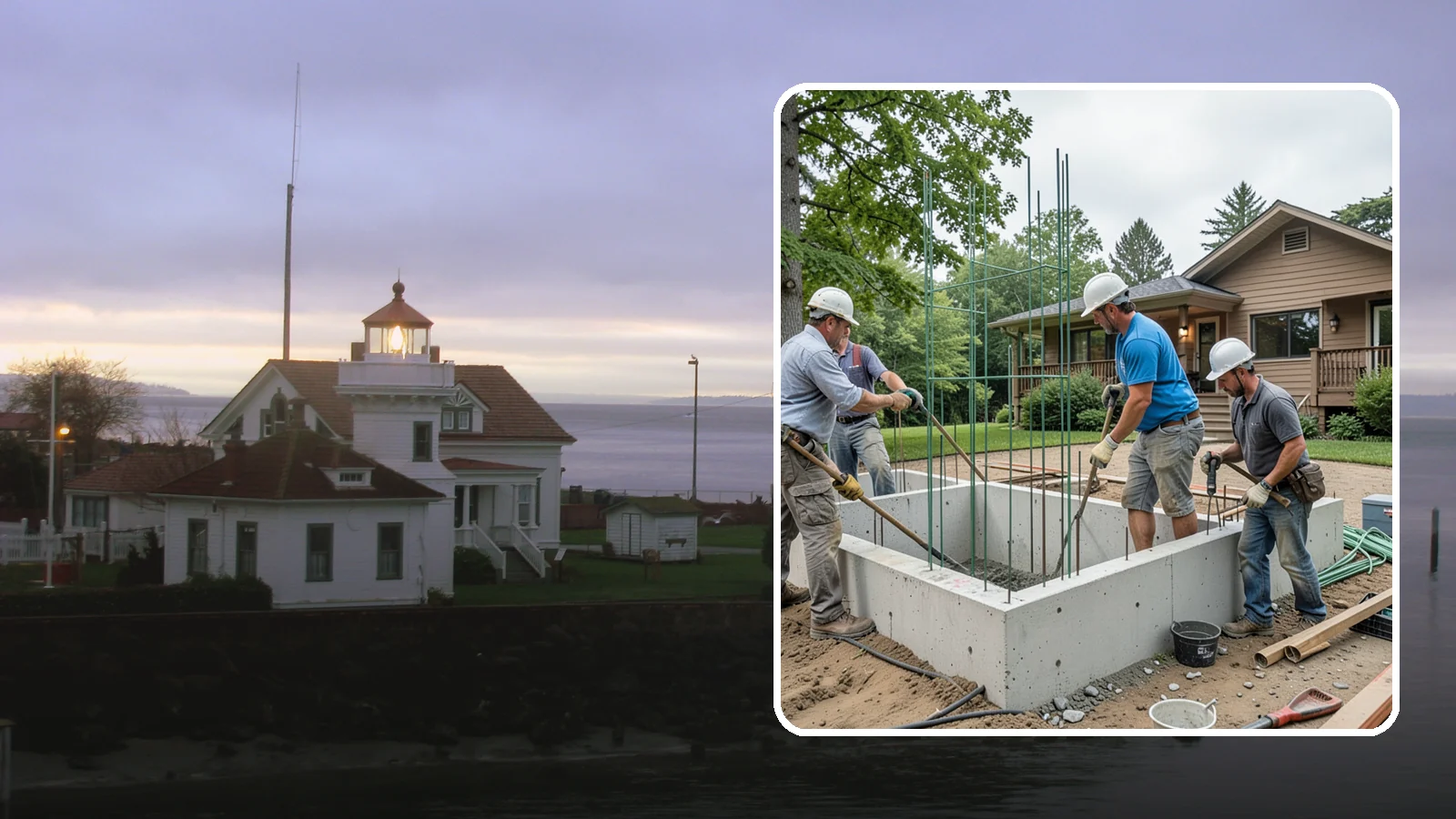 Stem Wall Construction in Mukilteo, Snohomish County, WA - We build reinforced stem walls that carry your home from the footing up to the framed floor above.