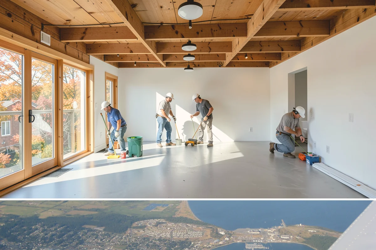 Stem Wall Construction in Oak Harbor, Island County, WA - Stem wall pours are scheduled around drier windows and protected from heavy rain so the concrete cures to full strength.