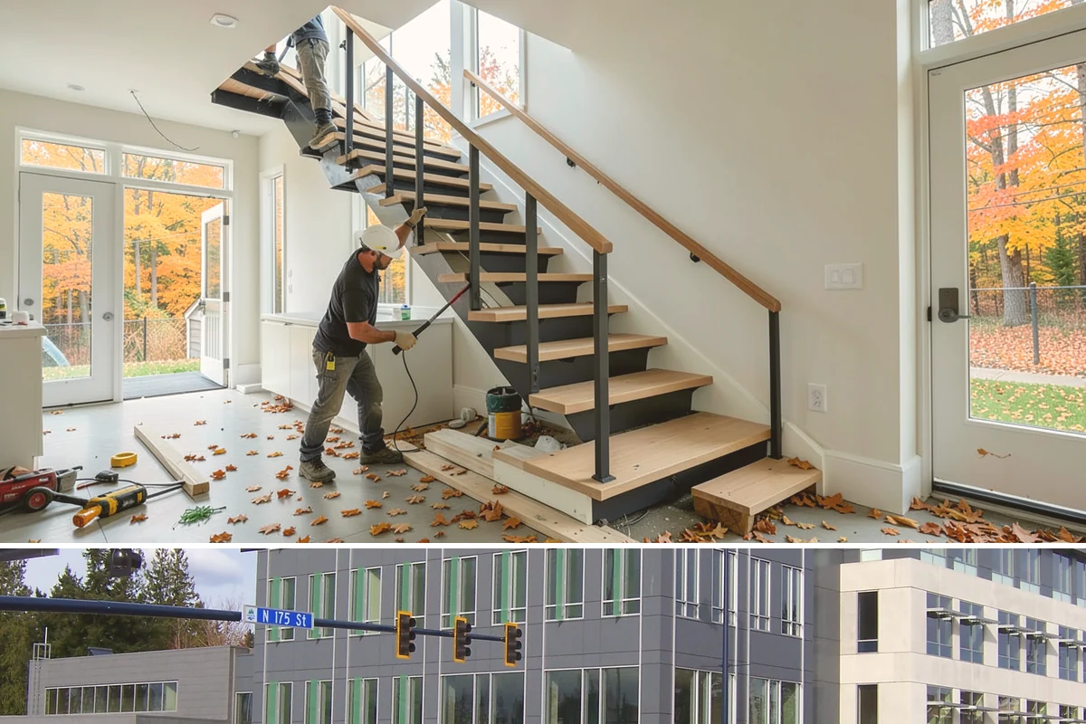 Stem Wall Construction in Shoreline, King County, WA - Stem wall pours are scheduled around drier windows and protected from heavy rain so the concrete cures to full strength.