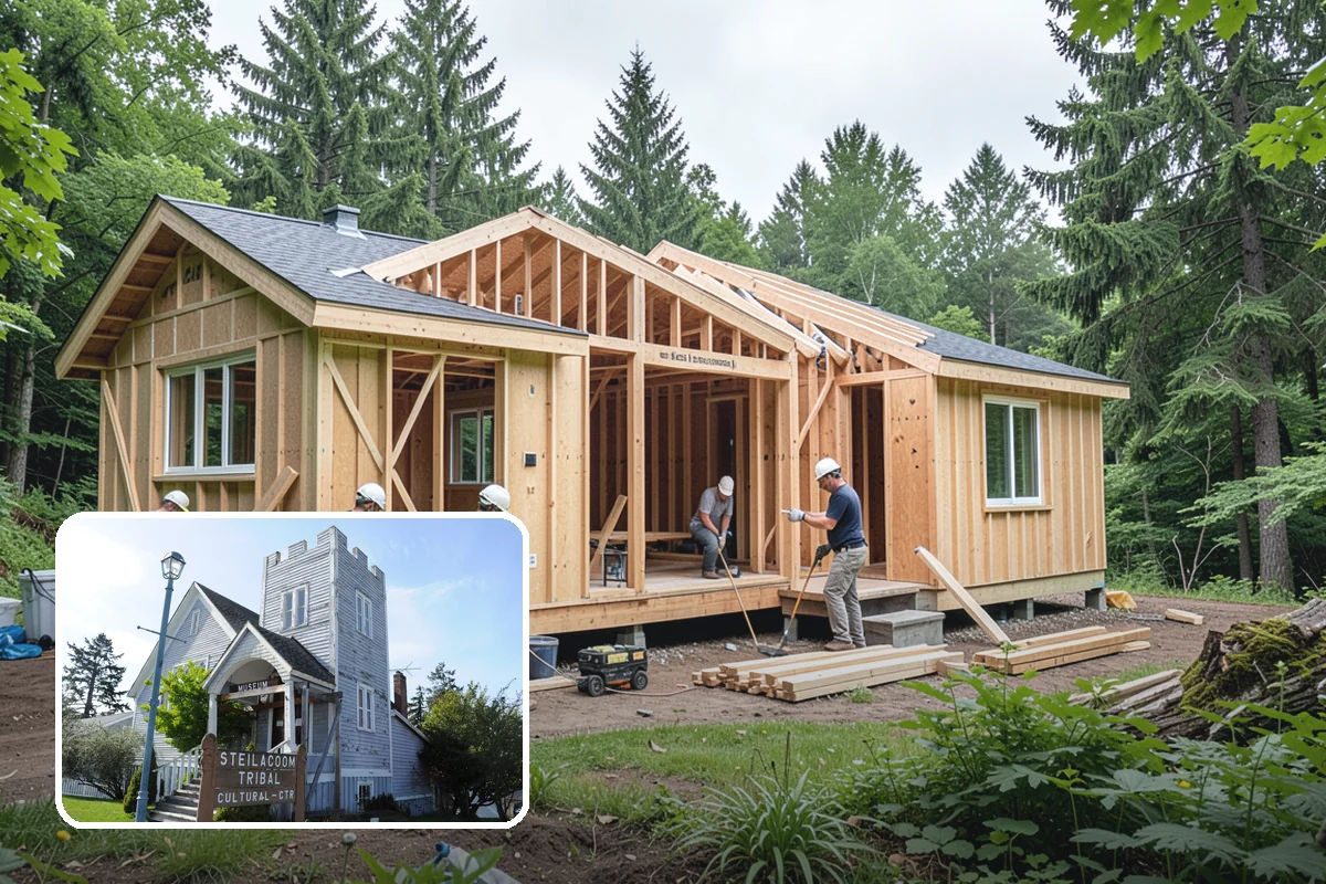 Stem Wall Construction in Steilacoom, Pierce County, WA - Framing lifted safely above wet grade and standing water