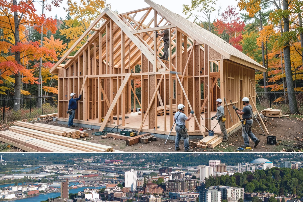 Stem Wall Construction in Tacoma, Pierce County, WA - Stem wall pours are scheduled around drier windows and protected from heavy rain so the concrete cures to full strength.