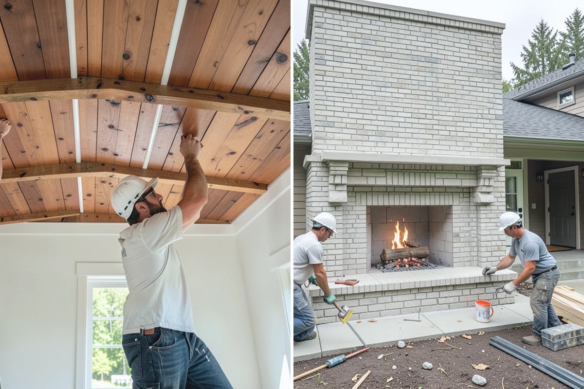 Stone Fireplace Installation in Auburn, King County, WA - Prepare and moisture-protect the substrate