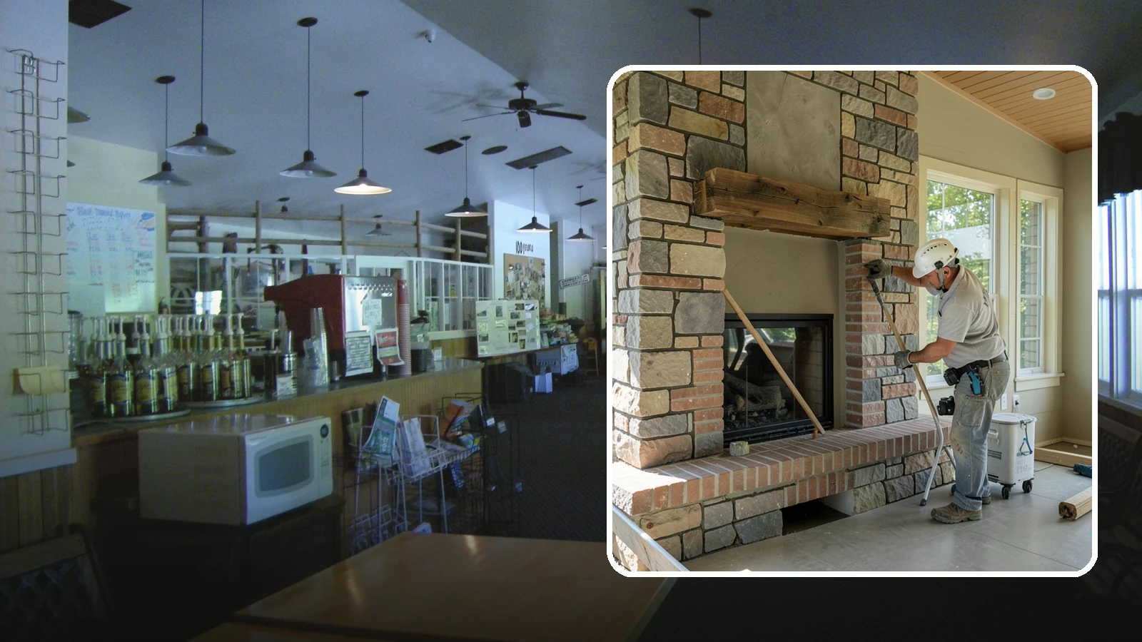 Stone Fireplace Installation in Black Diamond, King County, WA - Full stone fireplace faces that bring natural texture and Northwest lodge character home.