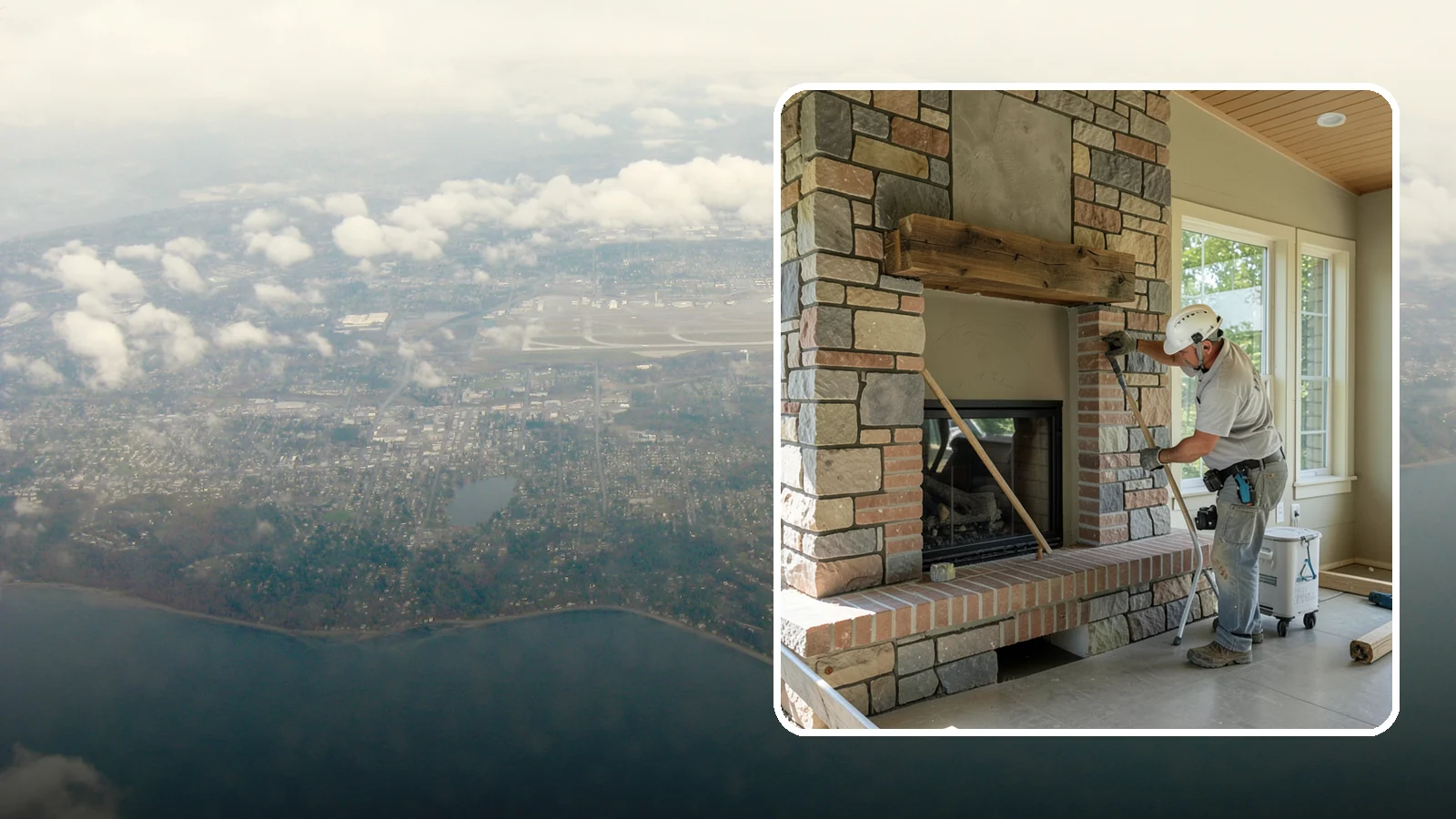 Stone Fireplace Installation in Burien, King County, WA - Full stone fireplace faces that bring natural texture and Northwest lodge character home.