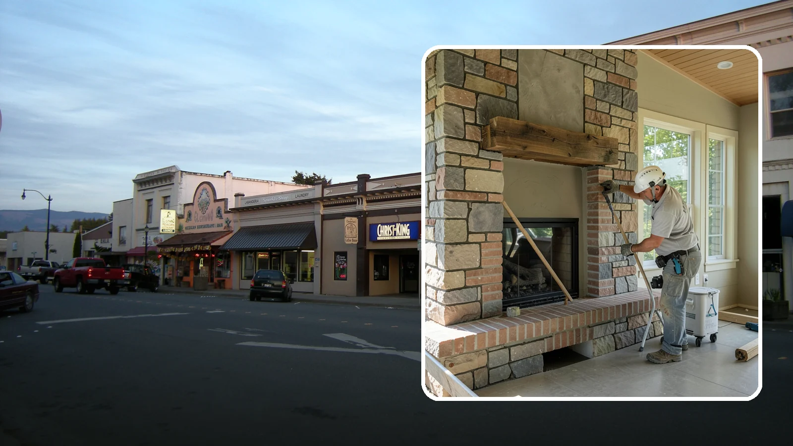 Stone Fireplace Installation in Burlington, Skagit County, WA - Full stone fireplace faces that bring natural texture and Northwest lodge character home.