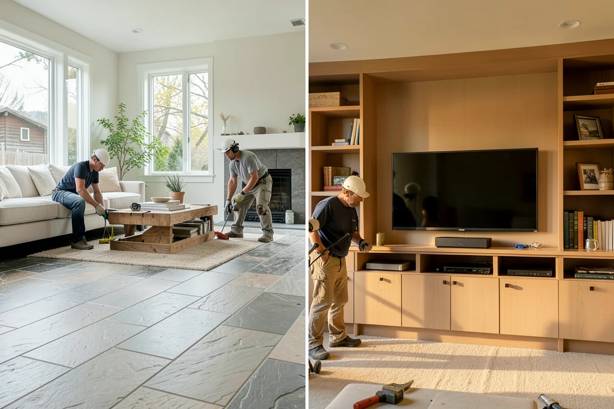 Stone Fireplace Installation in Concrete, Skagit County, WA - Prepare and moisture-protect the substrate