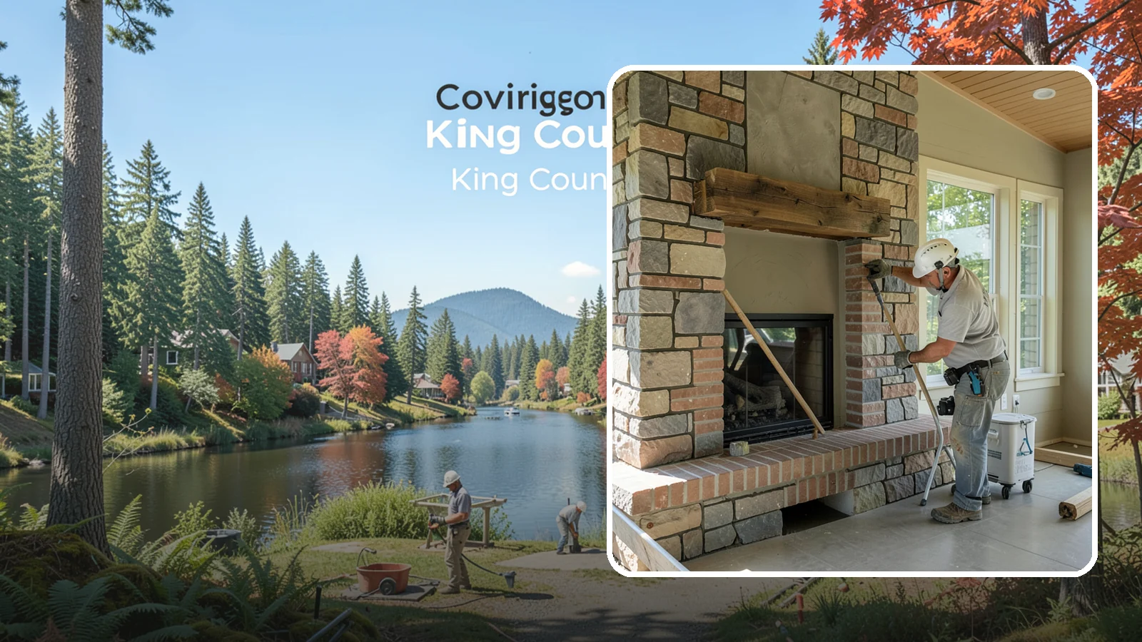 Stone Fireplace Installation in Covington, King County, WA - Full stone fireplace faces that bring natural texture and Northwest lodge character home.