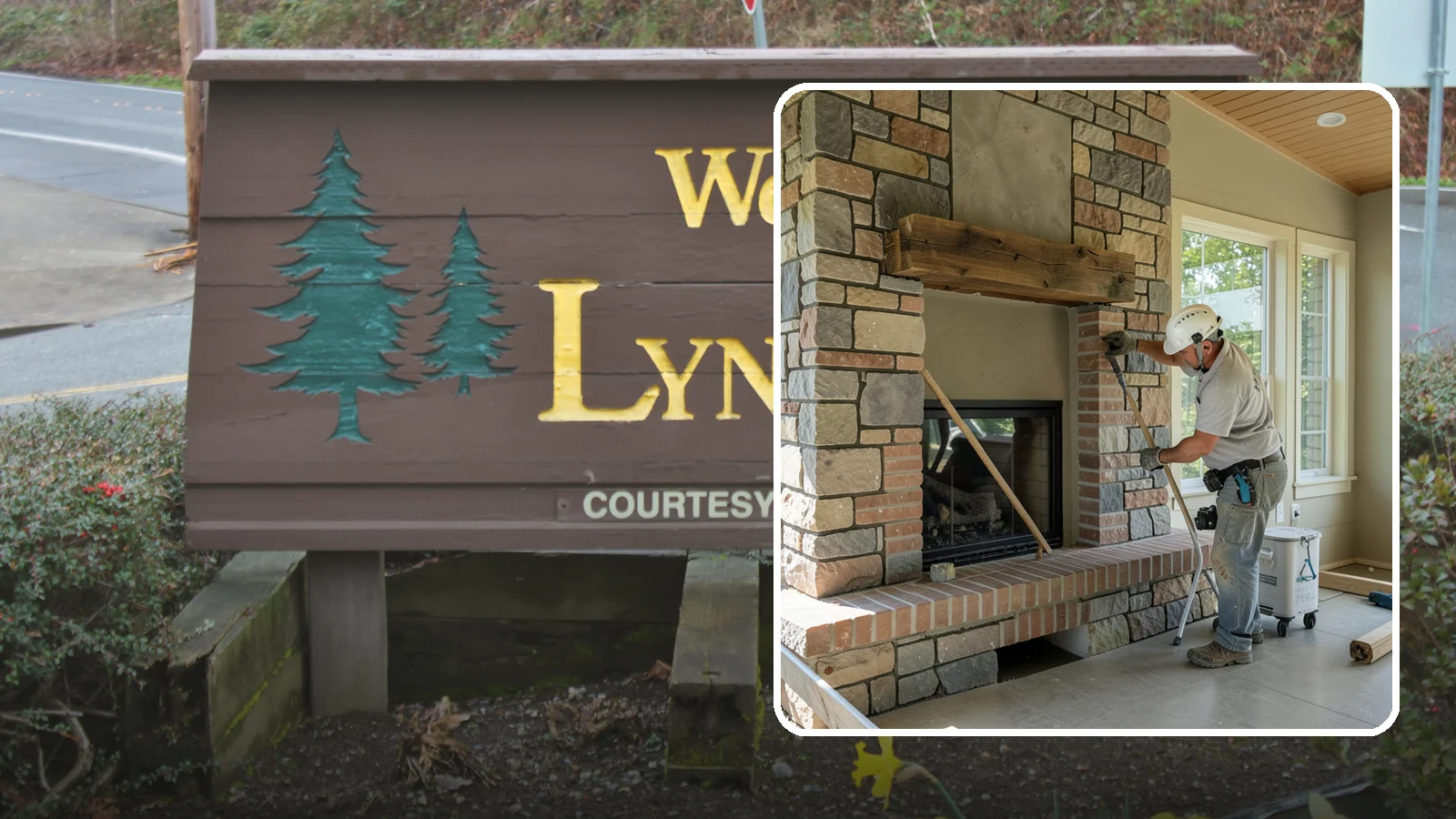 Stone Fireplace Installation in Lynnwood, Snohomish County, WA - Full stone fireplace faces that bring natural texture and Northwest lodge character home.
