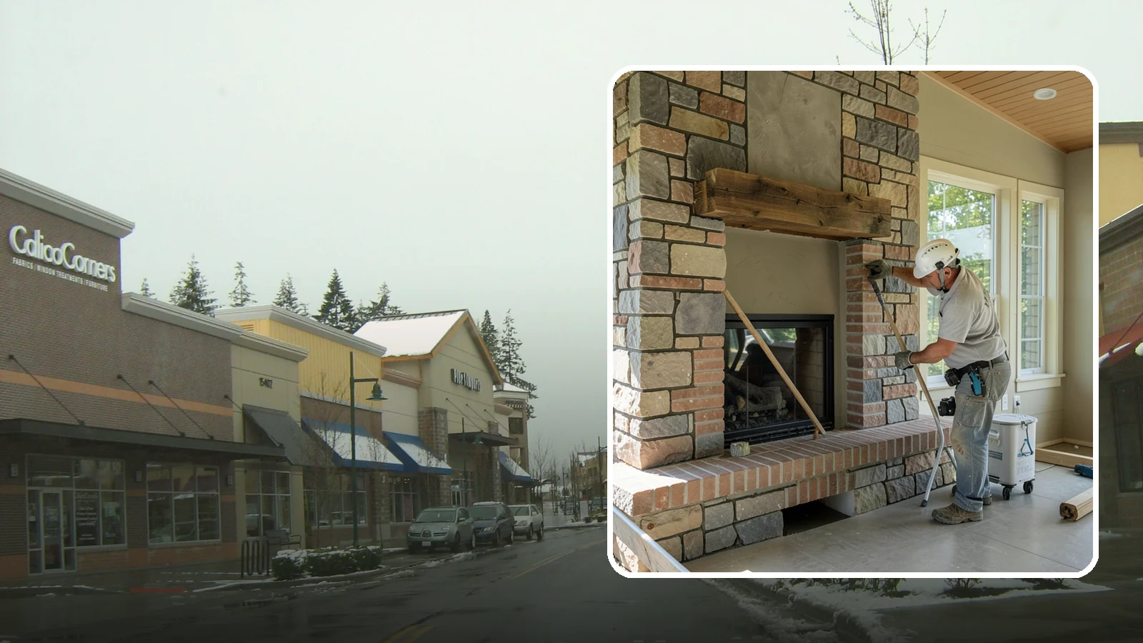 Stone Fireplace Installation in Mill Creek, Snohomish County, WA - Full stone fireplace faces that bring natural texture and Northwest lodge character home.
