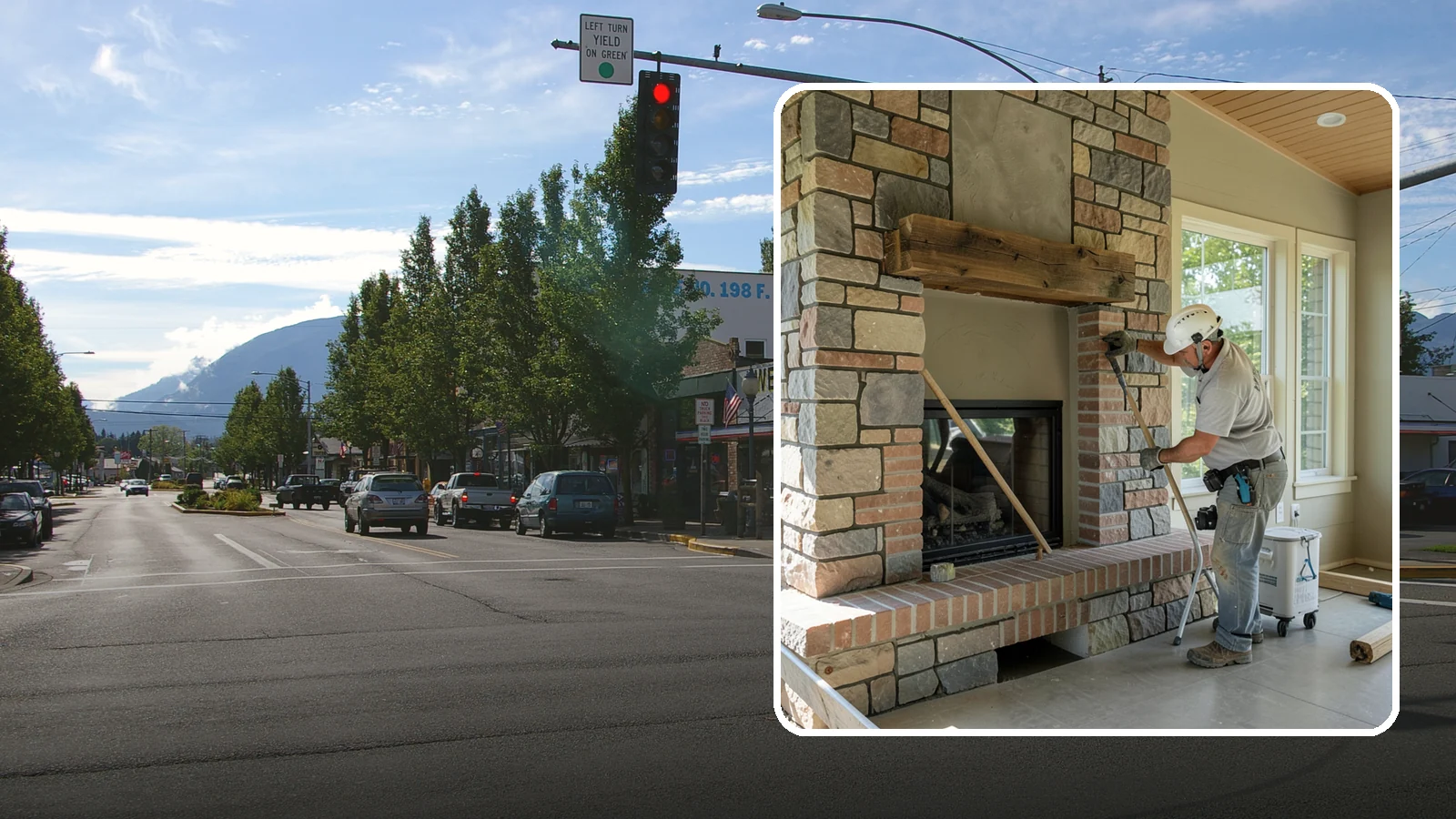 Stone Fireplace Installation in North Bend, King County, WA - Full stone fireplace faces that bring natural texture and Northwest lodge character home.