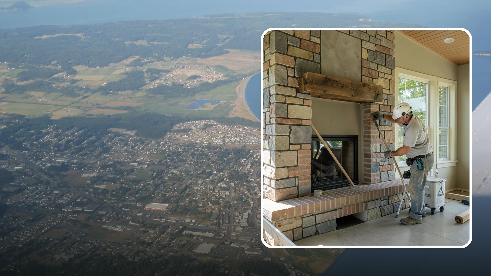 Stone Fireplace Installation in Oak Harbor, Island County, WA - Full stone fireplace faces that bring natural texture and Northwest lodge character home.