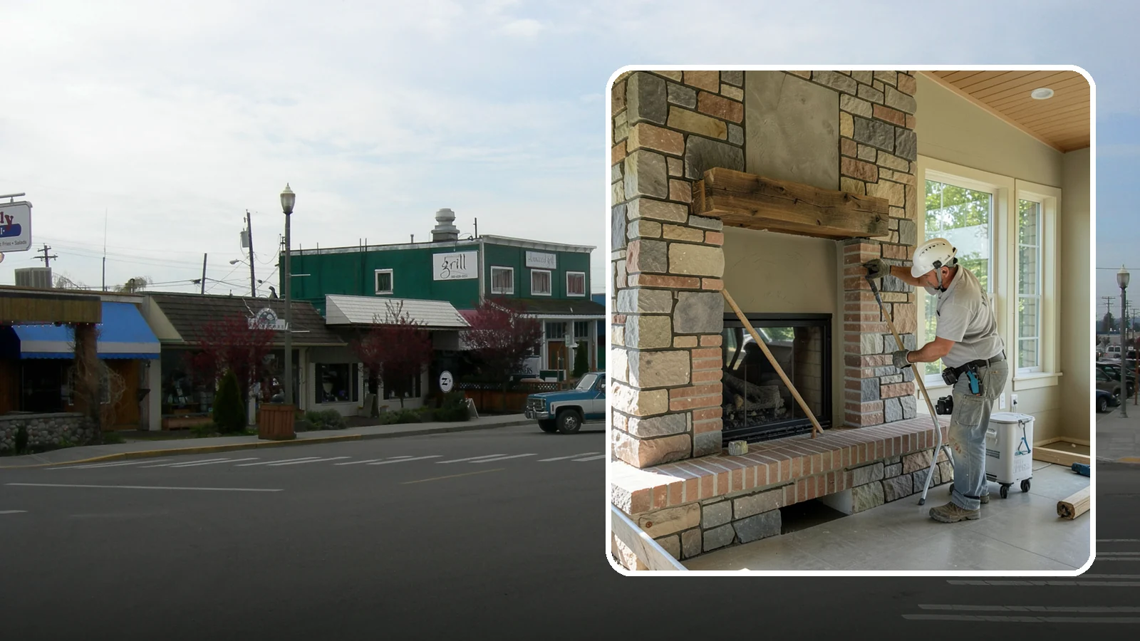 Stone Fireplace Installation in Stanwood, Snohomish County, WA - Full stone fireplace faces that bring natural texture and Northwest lodge character home.
