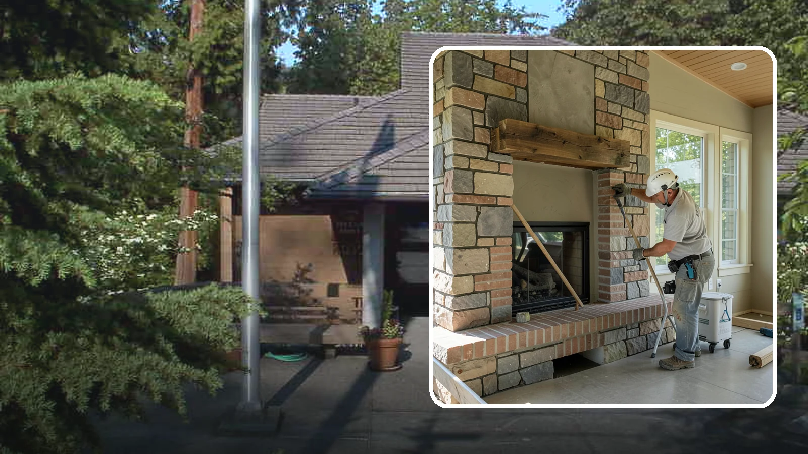 Stone Fireplace Installation in Yarrow Point, King County, WA - Full stone fireplace faces that bring natural texture and Northwest lodge character home.