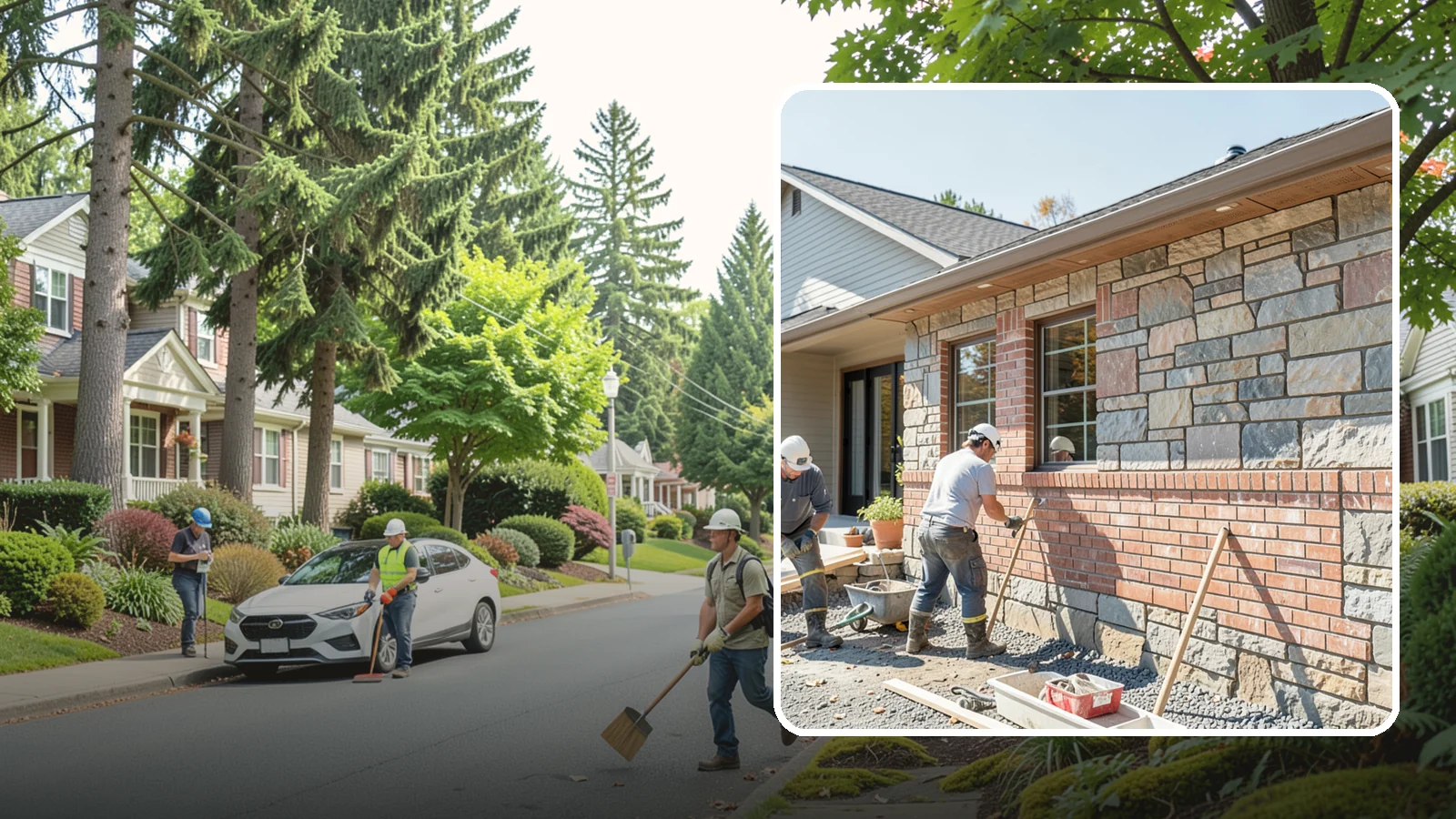 Stone Masonry in Beaux Arts Village, King County, WA - Natural stone masonry that brings timeless texture to walls and features while withstanding PNW moisture.