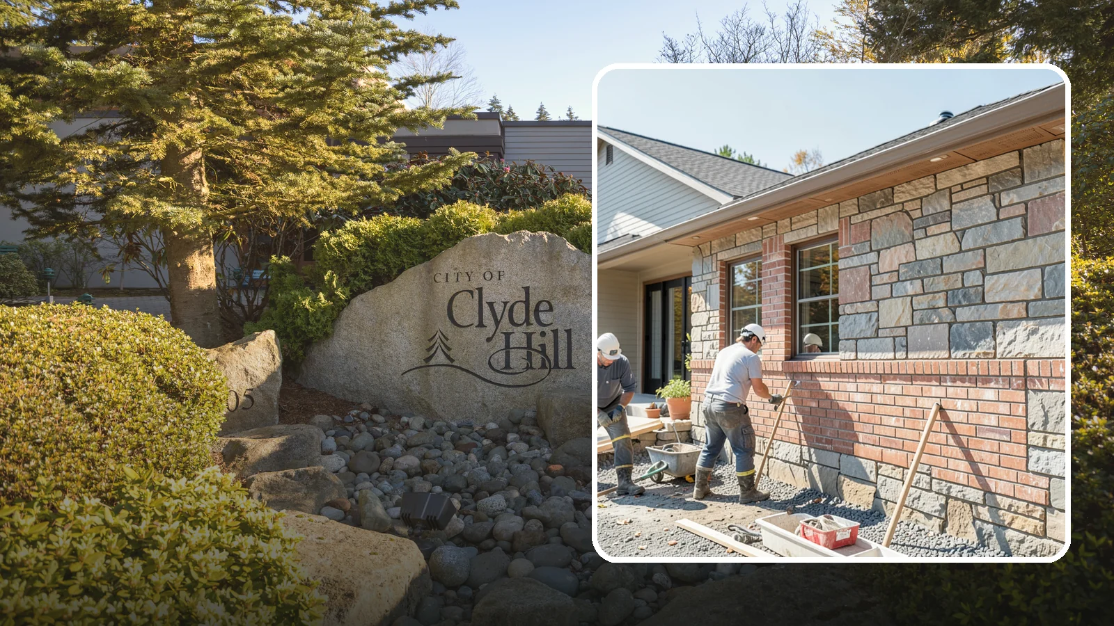 Stone Masonry in Clyde Hill, King County, WA - Natural stone masonry that brings timeless texture to walls and features while withstanding PNW moisture.