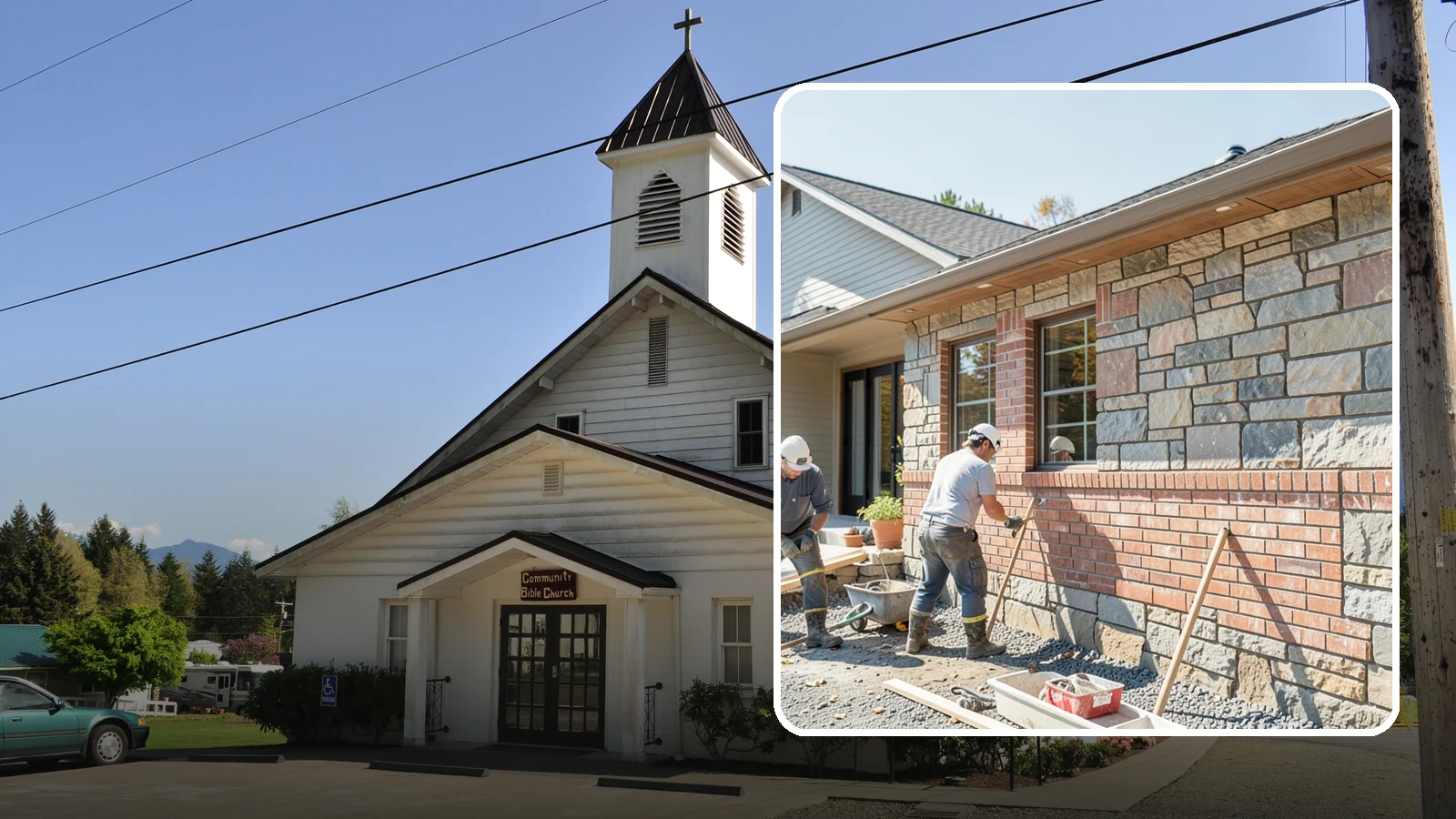 Stone Masonry in Concrete, Skagit County, WA - Natural stone masonry that brings timeless texture to walls and features while withstanding PNW moisture.