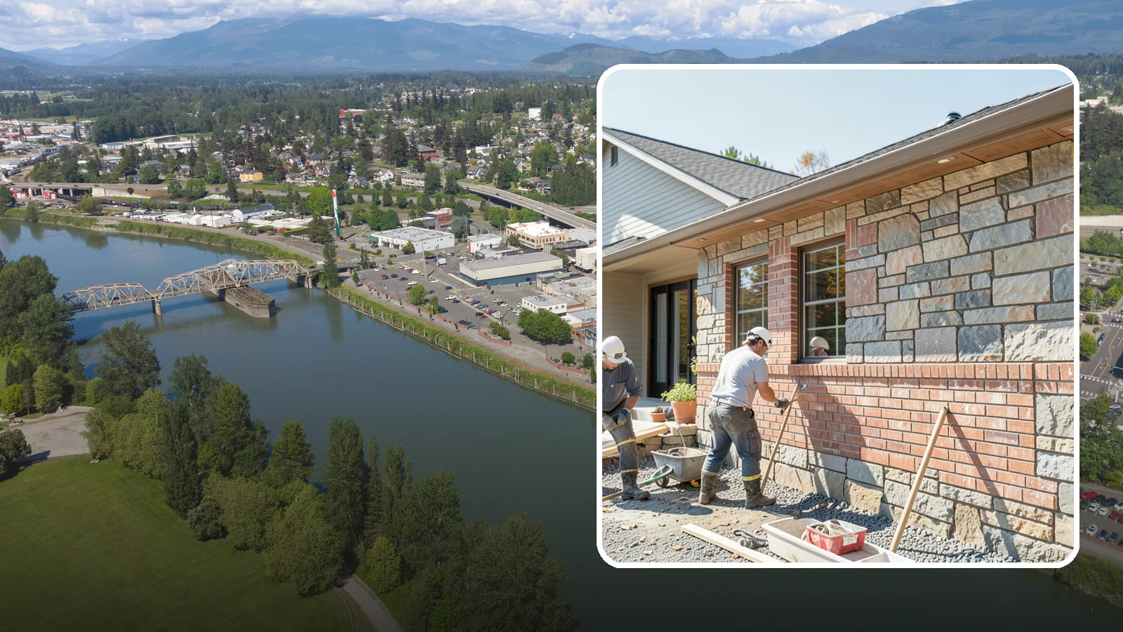 Stone Masonry in Mount Vernon, Skagit County, WA - Natural stone masonry that brings timeless texture to walls and features while withstanding PNW moisture.