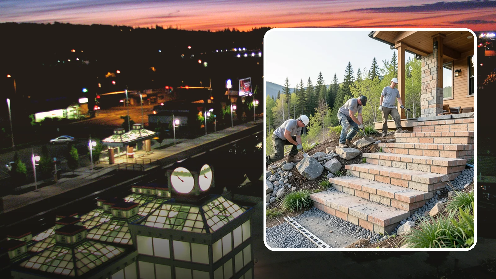 Stone Steps Construction in Auburn, King County, WA - Setting natural stone steps that bring rugged Northwest character and lasting strength to your landscape or entry.