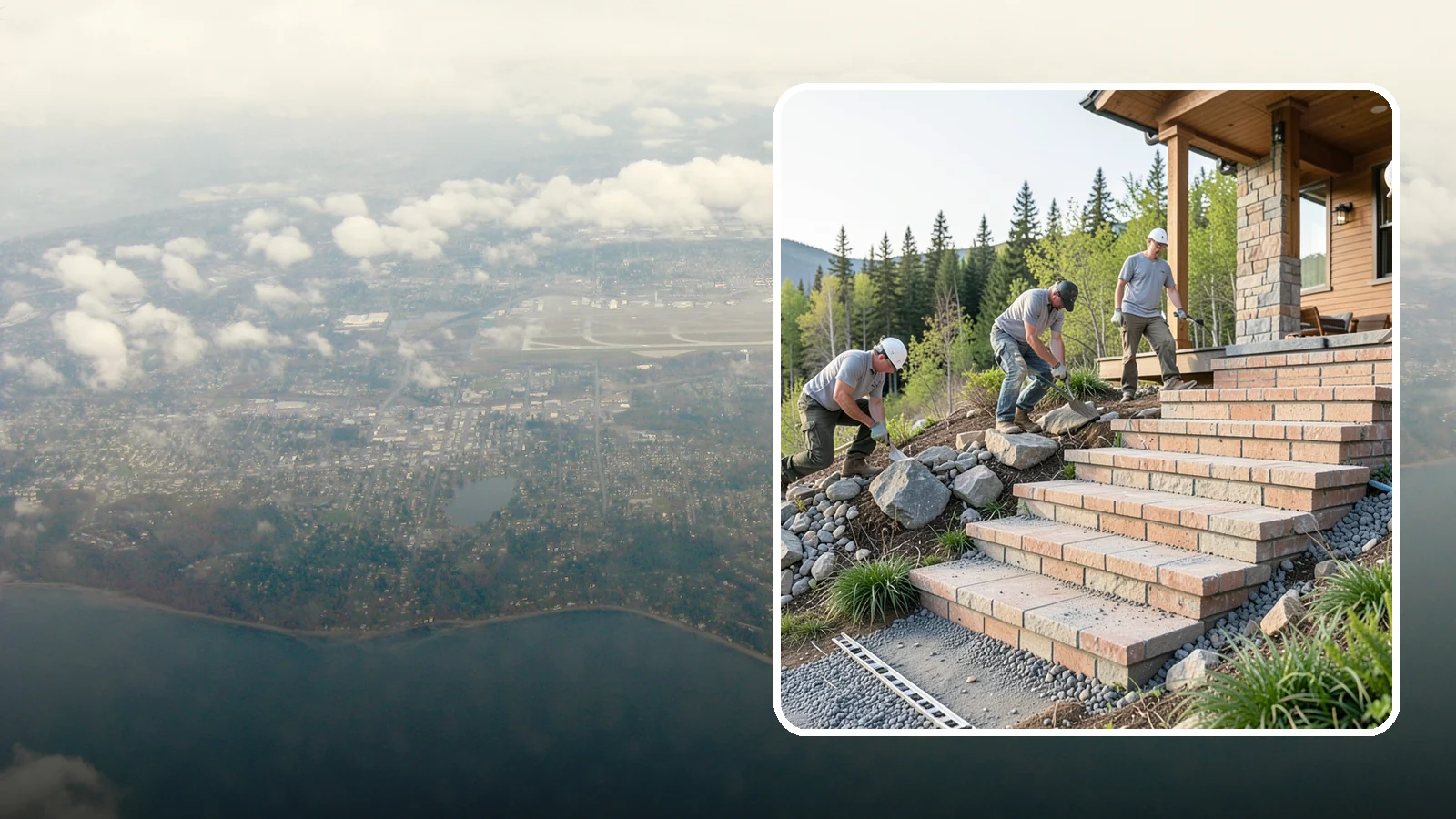 Stone Steps Construction in Burien, King County, WA - Setting natural stone steps that bring rugged Northwest character and lasting strength to your landscape or entry.