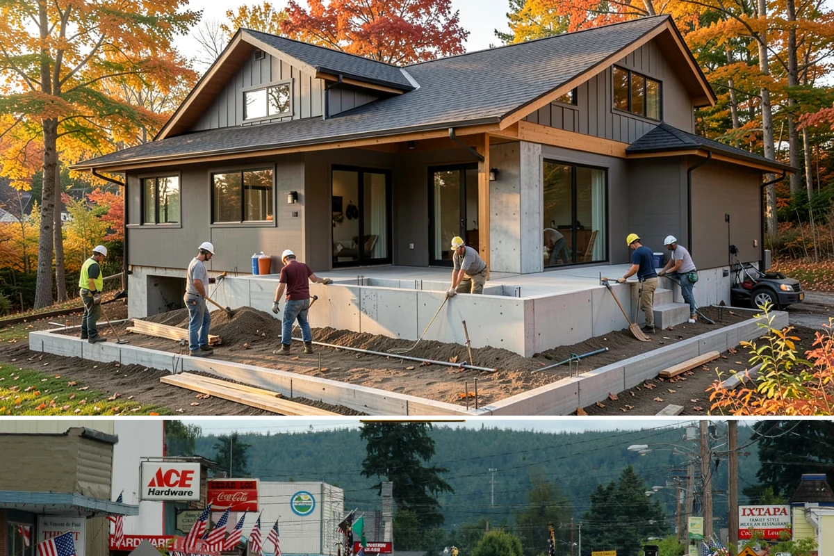 Stone Steps Construction in Carnation, King County, WA - Dry summer and early-fall conditions make excavation and stone setting most efficient.