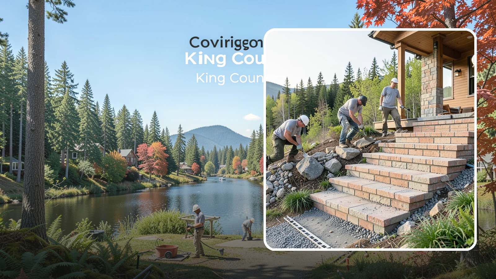Stone Steps Construction in Covington, King County, WA - Setting natural stone steps that bring rugged Northwest character and lasting strength to your landscape or entry.