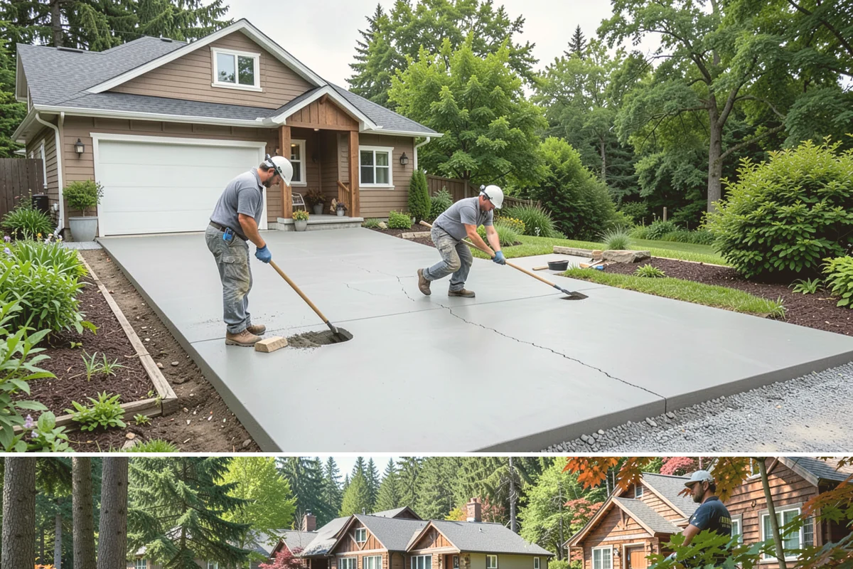 Stone Steps Construction in Edgewood, Pierce County, WA - Dry summer and early-fall conditions make excavation and stone setting most efficient.