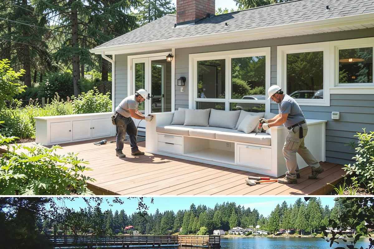 Stone Steps Construction in Federal Way, King County, WA - Dry summer and early-fall conditions make excavation and stone setting most efficient.