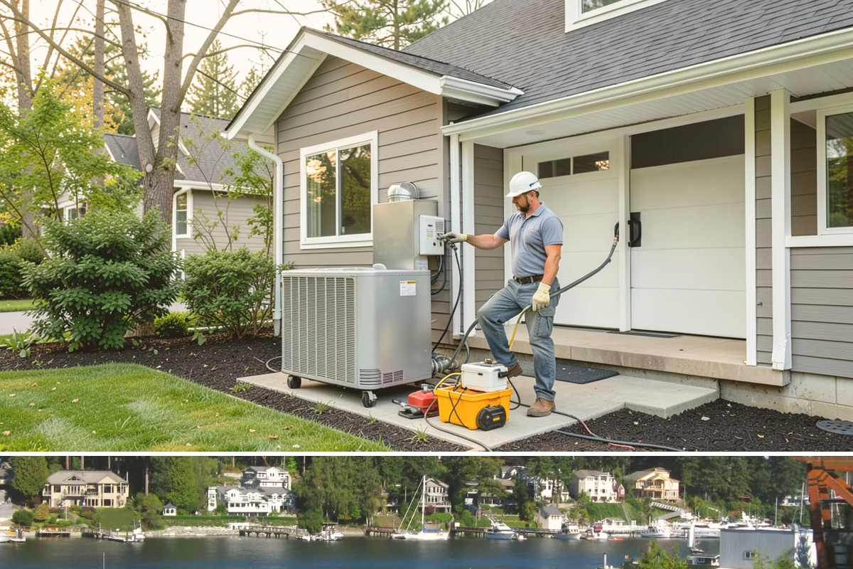Stone Steps Construction in Gig Harbor, Pierce County, WA - Dry summer and early-fall conditions make excavation and stone setting most efficient.