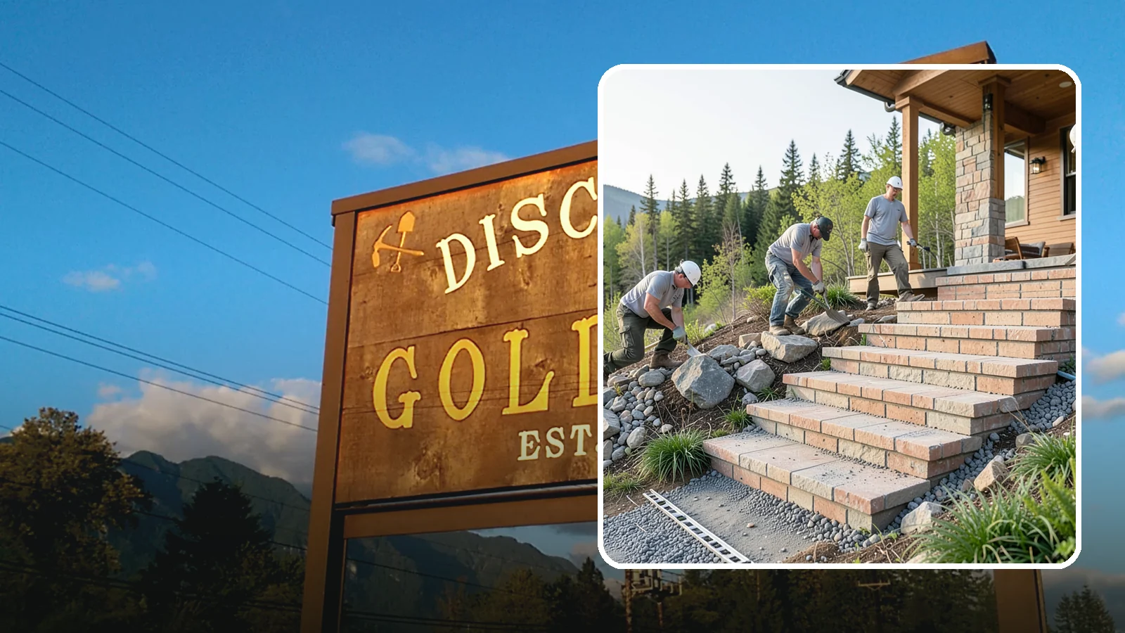 Stone Steps Construction in Gold Bar, Snohomish County, WA - Setting natural stone steps that bring rugged Northwest character and lasting strength to your landscape or entry.