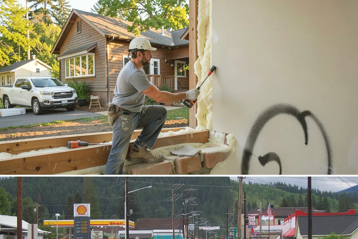 Stone Steps Construction in Granite Falls, Snohomish County, WA - Dry summer and early-fall conditions make excavation and stone setting most efficient.