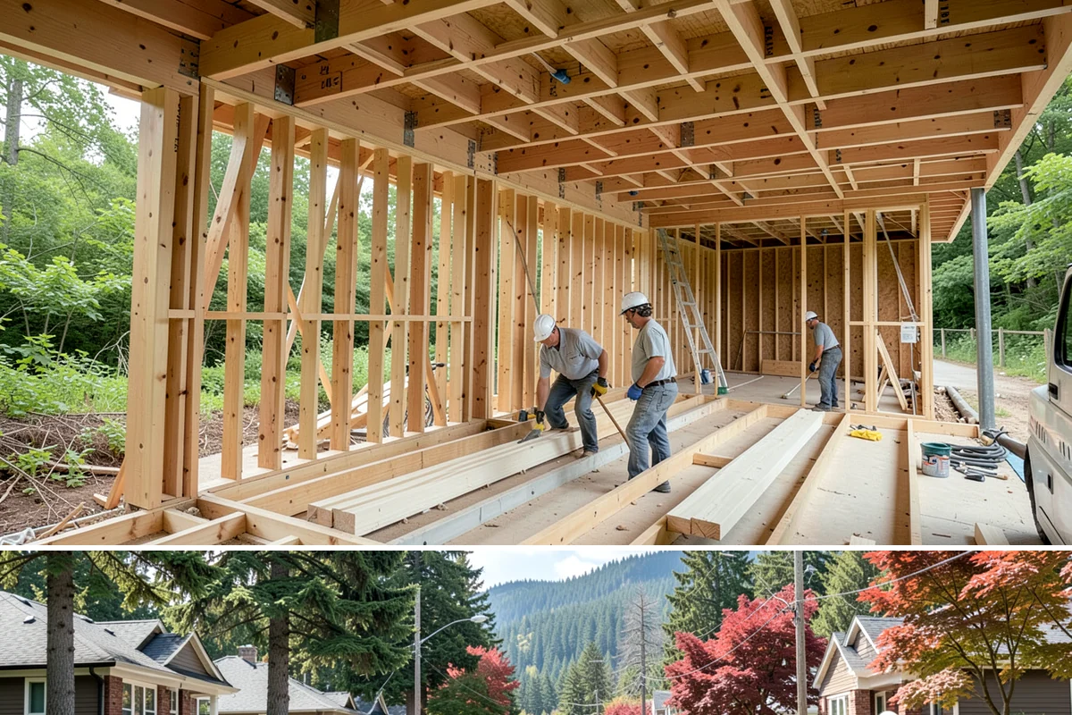 Stone Steps Construction in Hunts Point, King County, WA - Dry summer and early-fall conditions make excavation and stone setting most efficient.