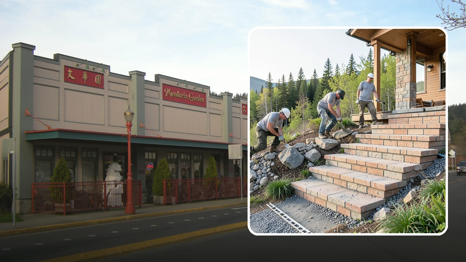 Stone Steps Construction in Issaquah, King County, WA - Setting natural stone steps that bring rugged Northwest character and lasting strength to your landscape or entry.