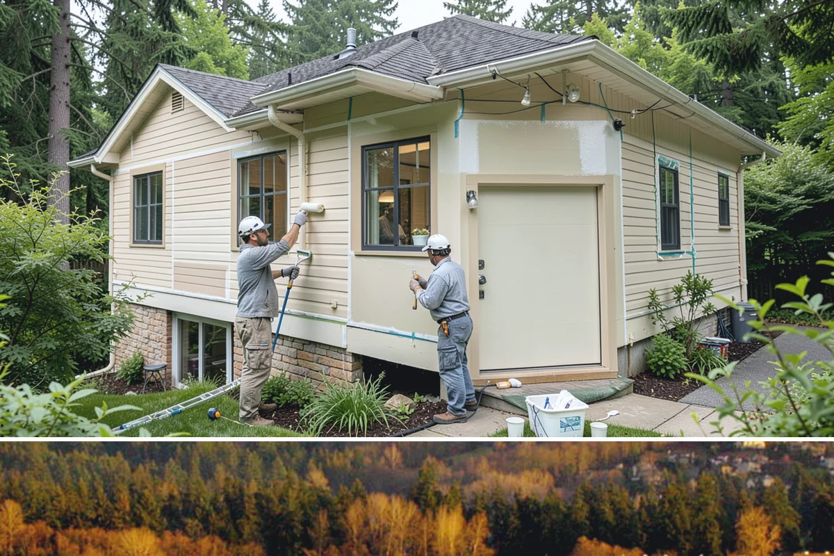 Stone Steps Construction in Kenmore, King County, WA - Dry summer and early-fall conditions make excavation and stone setting most efficient.