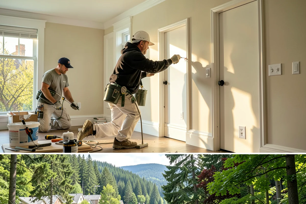 Stone Steps Construction in Lake Forest Park, King County, WA - Dry summer and early-fall conditions make excavation and stone setting most efficient.