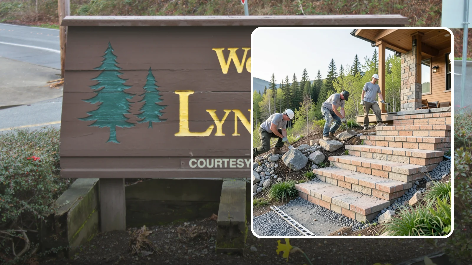 Stone Steps Construction in Lynnwood, Snohomish County, WA - Setting natural stone steps that bring rugged Northwest character and lasting strength to your landscape or entry.
