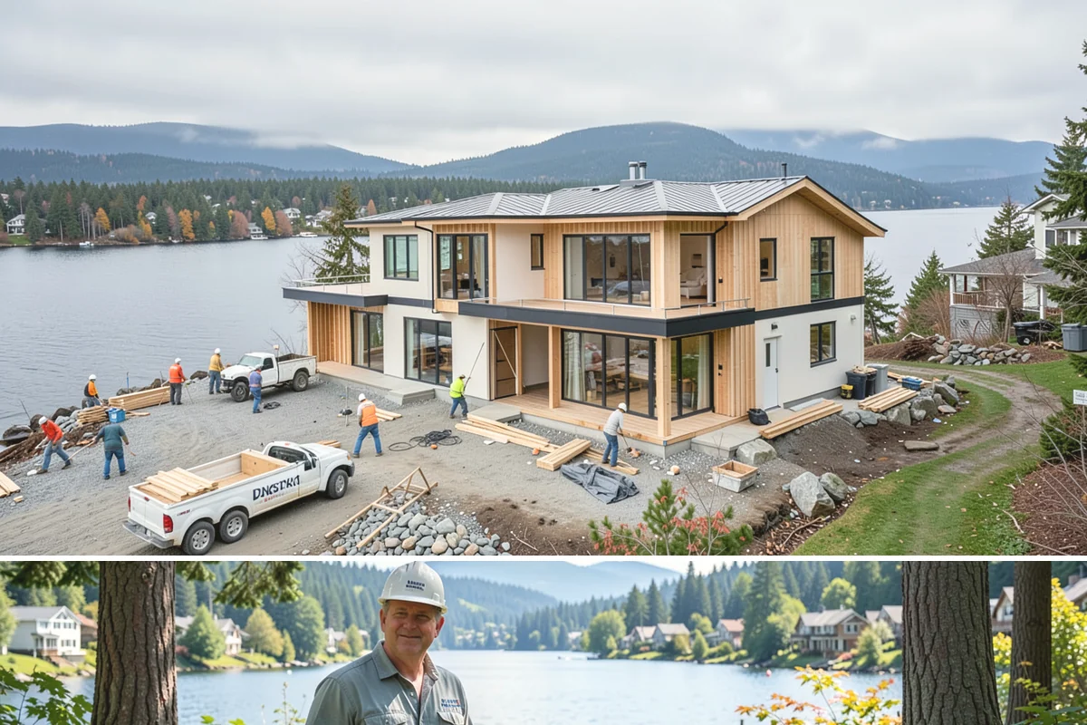 Stone Steps Construction in Milton, King County, WA - Dry summer and early-fall conditions make excavation and stone setting most efficient.
