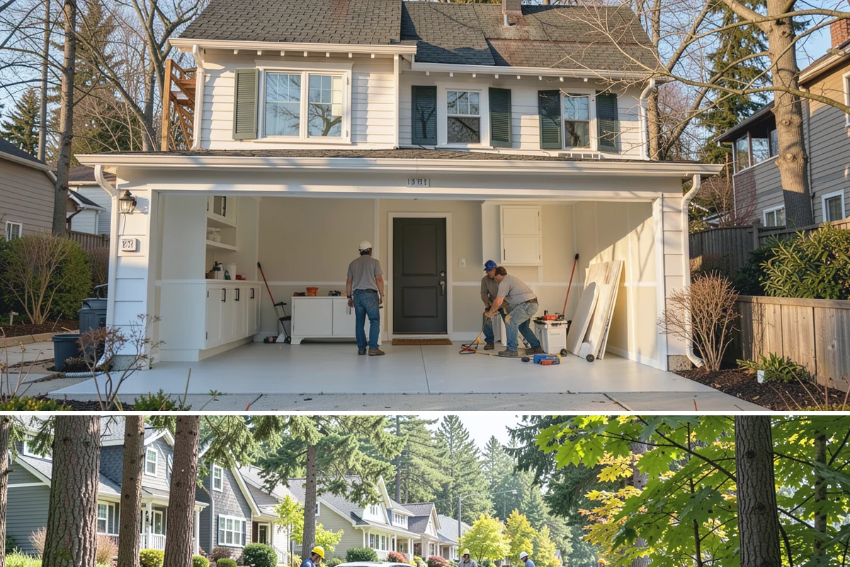 Stone Steps Construction in Normandy Park, King County, WA - Dry summer and early-fall conditions make excavation and stone setting most efficient.