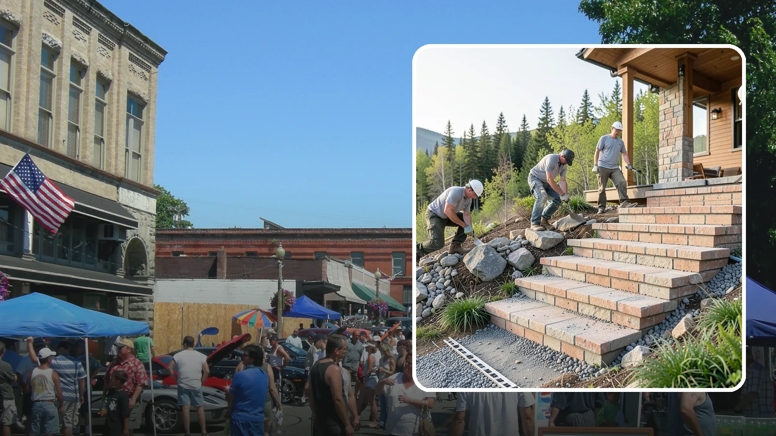 Stone Steps Construction in Snohomish, Snohomish County, WA - Setting natural stone steps that bring rugged Northwest character and lasting strength to your landscape or entry.