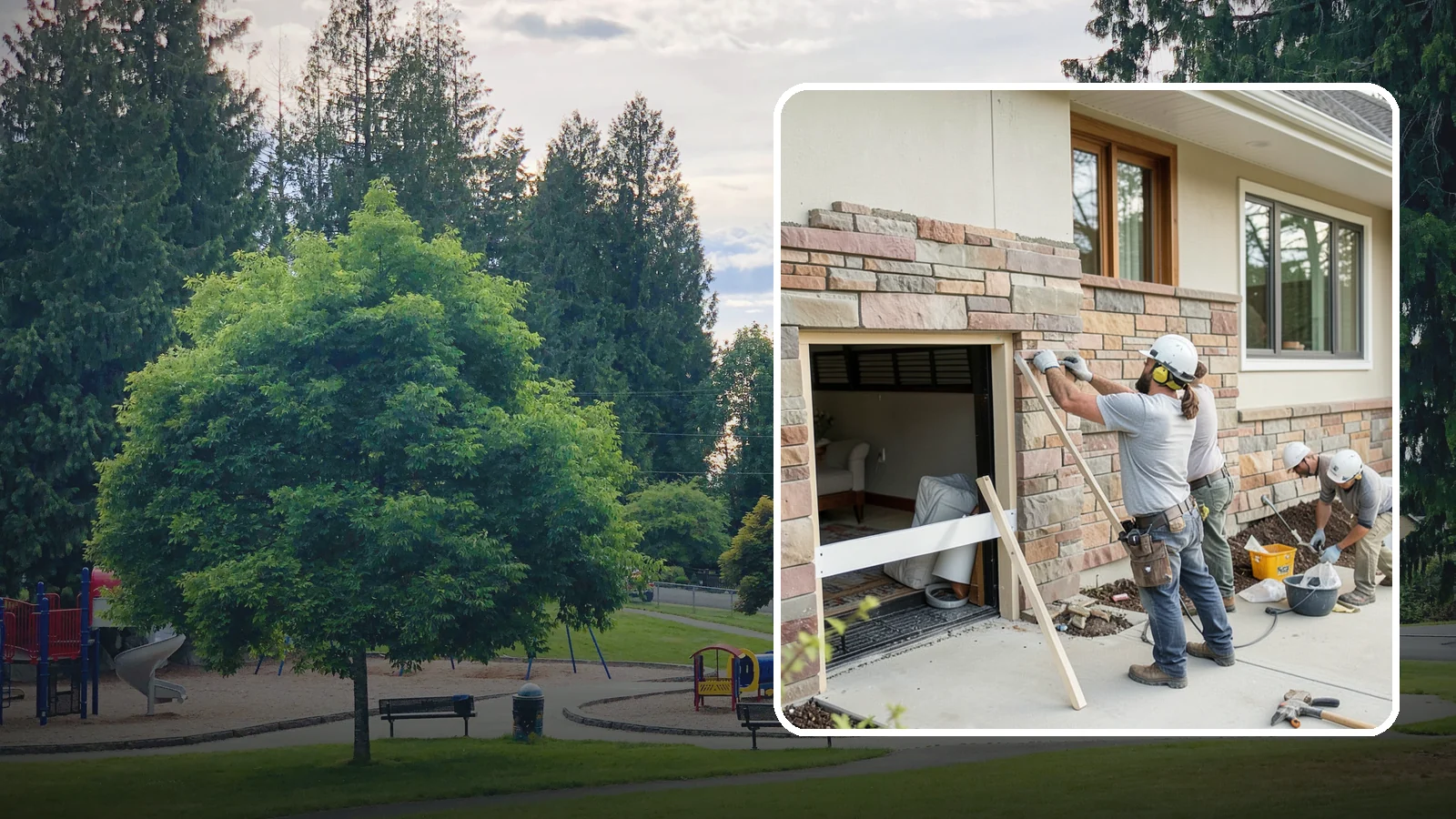 Stone Veneer Installation in Bonney Lake, Pierce County, WA - Manufactured or natural stone veneer that adds rugged character to facades, entries, and fireplaces.