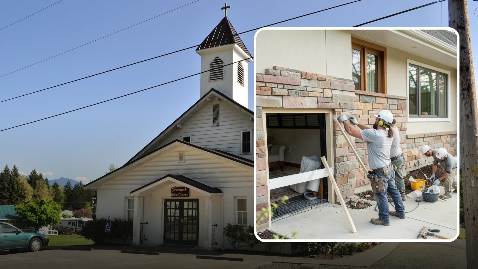 Stone Veneer Installation in Concrete, Skagit County, WA - Manufactured or natural stone veneer that adds rugged character to facades, entries, and fireplaces.