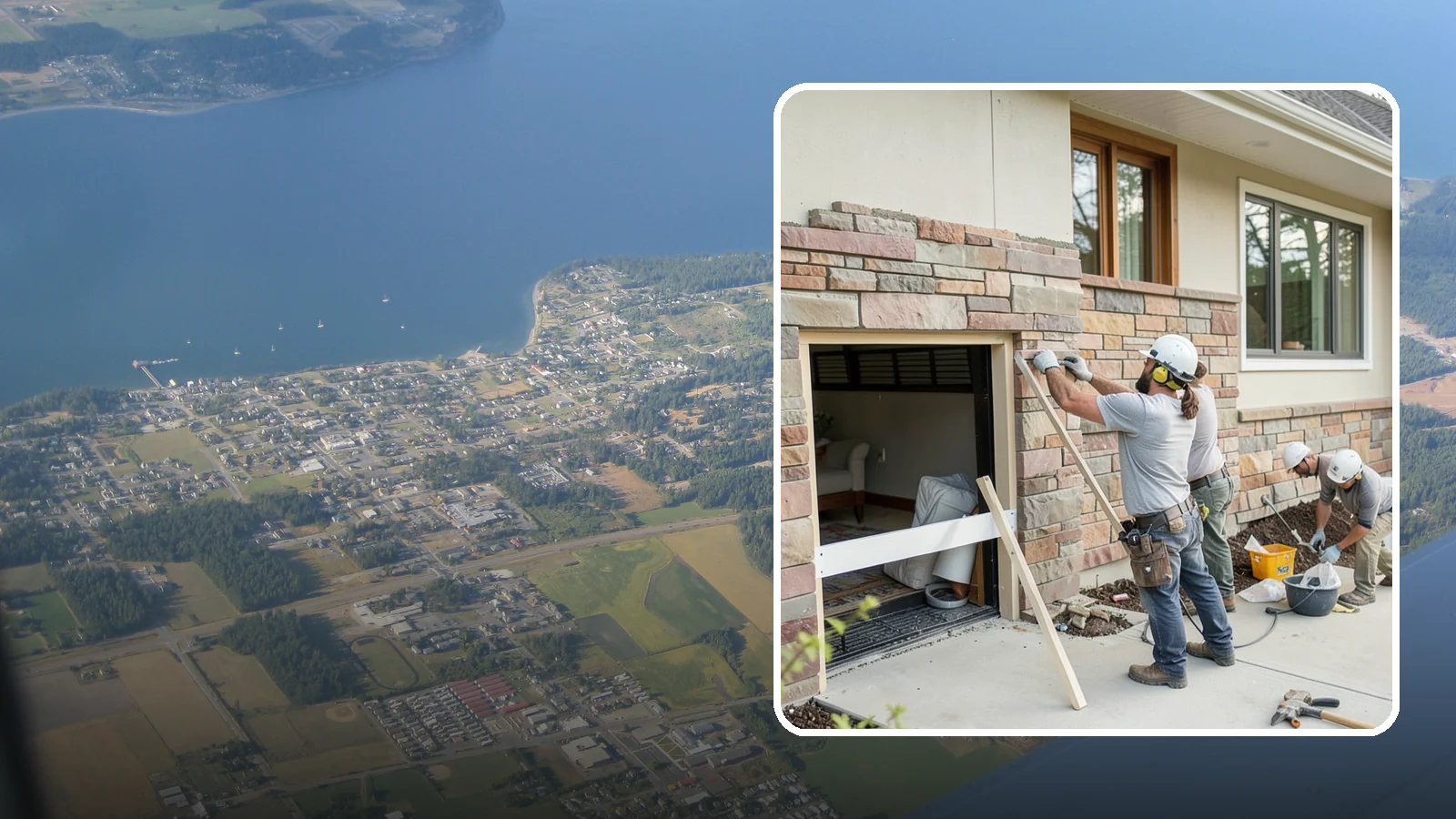 Stone Veneer Installation in Coupeville, Island County, WA - Manufactured or natural stone veneer that adds rugged character to facades, entries, and fireplaces.