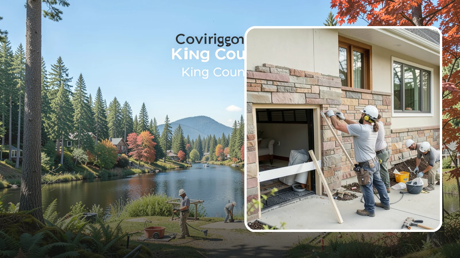 Stone Veneer Installation in Covington, King County, WA - Manufactured or natural stone veneer that adds rugged character to facades, entries, and fireplaces.