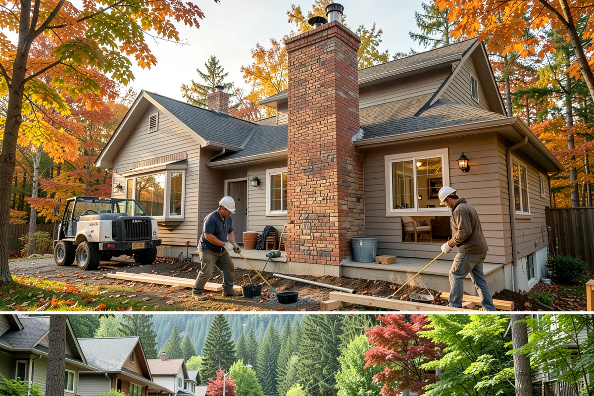 Stone Veneer Installation in Darrington, Snohomish County, WA - Exterior stone veneer sets best in the drier months, while interior work proceeds year-round.