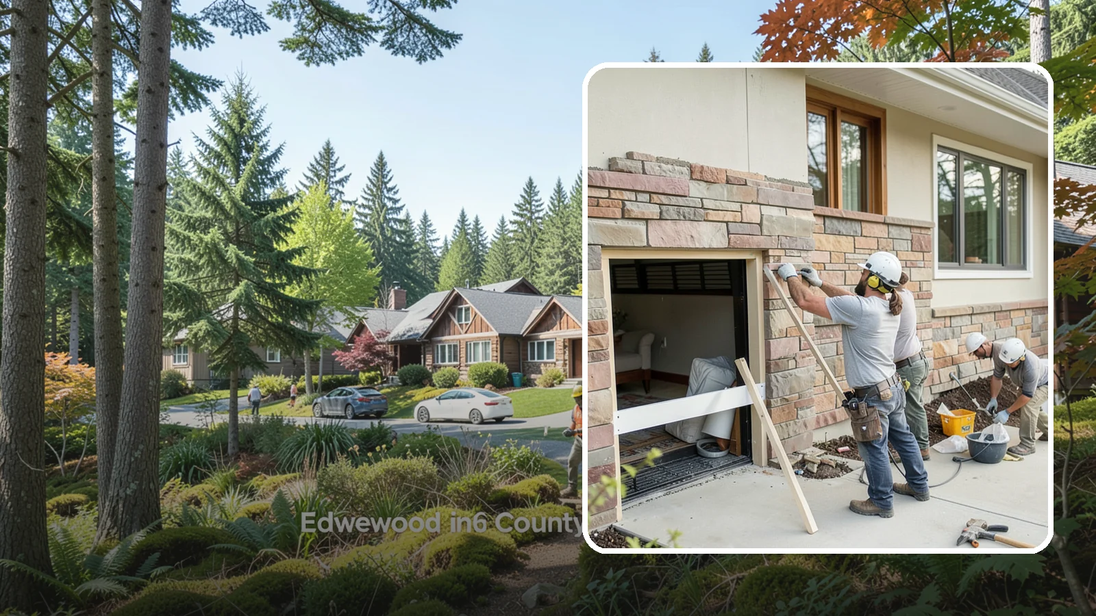 Stone Veneer Installation in Edgewood, Pierce County, WA - Manufactured or natural stone veneer that adds rugged character to facades, entries, and fireplaces.