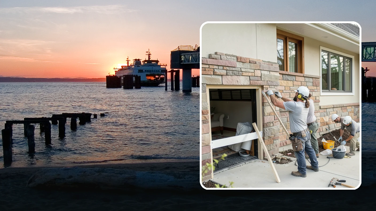 Stone Veneer Installation in Edmonds, Snohomish County, WA - Manufactured or natural stone veneer that adds rugged character to facades, entries, and fireplaces.