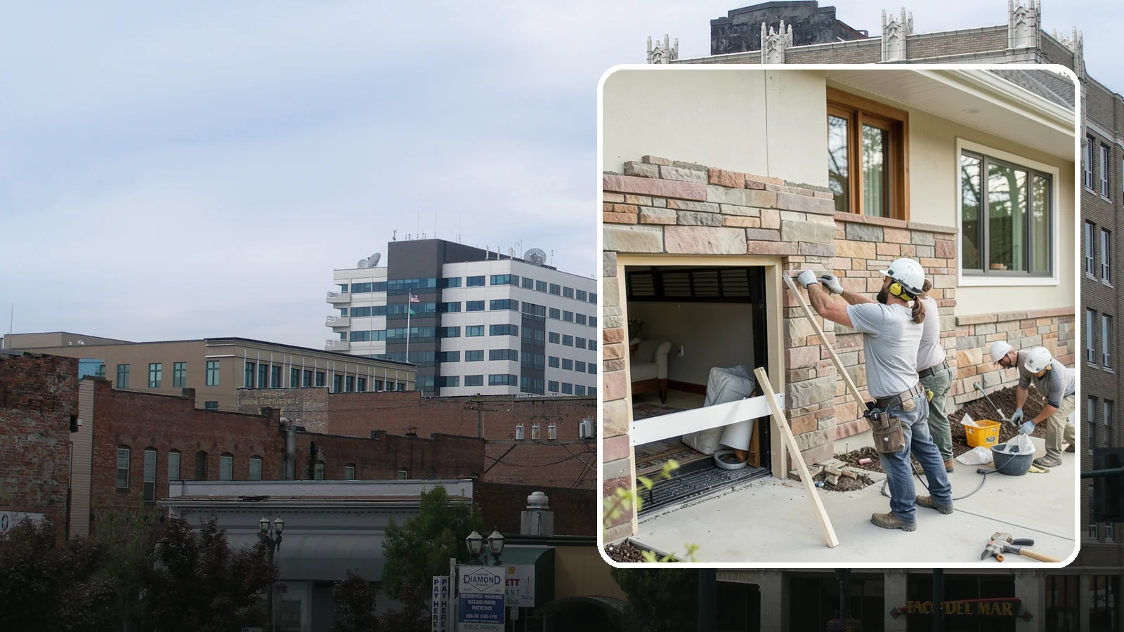 Stone Veneer Installation in Everett, Snohomish County, WA - Manufactured or natural stone veneer that adds rugged character to facades, entries, and fireplaces.