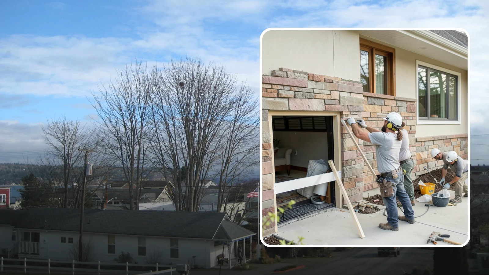 Stone Veneer Installation in Langley, Island County, WA - Manufactured or natural stone veneer that adds rugged character to facades, entries, and fireplaces.