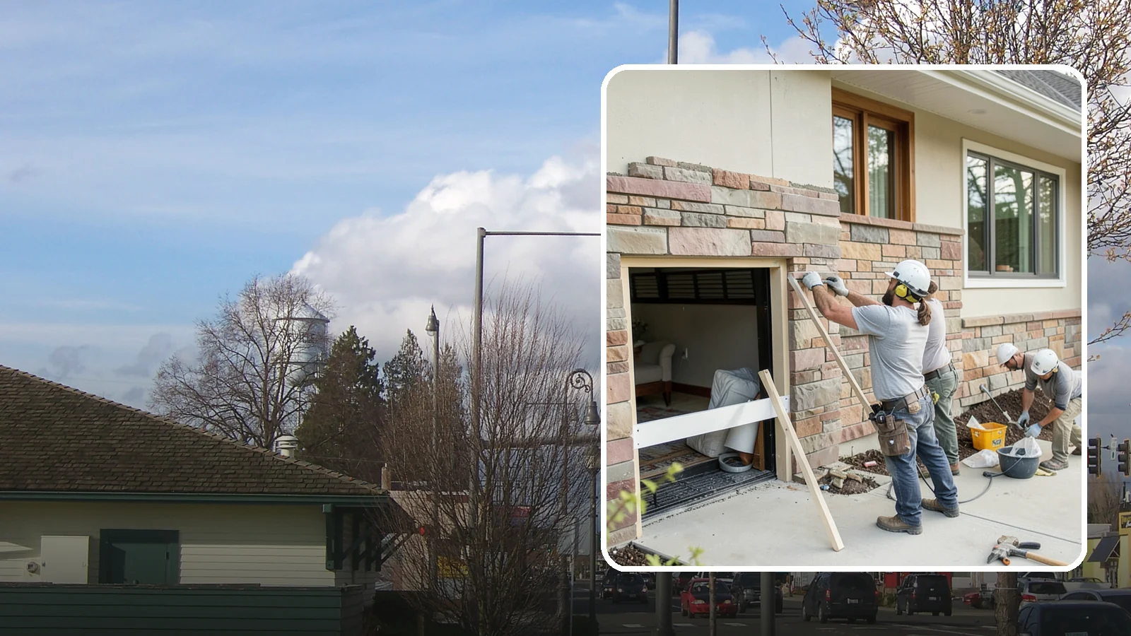 Stone Veneer Installation in Marysville, Snohomish County, WA - Manufactured or natural stone veneer that adds rugged character to facades, entries, and fireplaces.