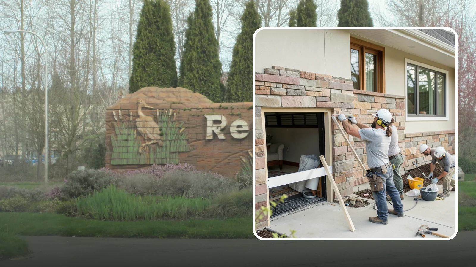 Stone Veneer Installation in Renton, King County, WA - Manufactured or natural stone veneer that adds rugged character to facades, entries, and fireplaces.